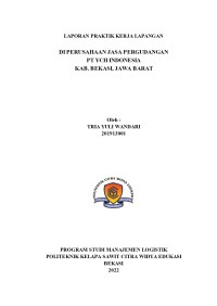Image of Laporan Praktik Kerja Lapangan di Perusahaan Jasa Pergudangan PT YCH Indonesia Kab. Bekasi, Jawa Barat