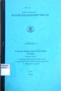 Image of Dasar-dasar komunikasi: diktat kuliah