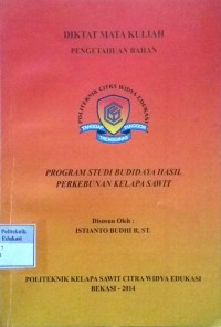 Image of Pengetahuan bahan: diktat mata kuliah