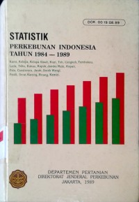 Image of Statistik perkebunan indonesia tahun 1984-1989